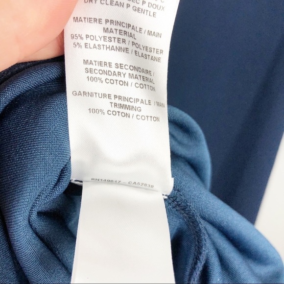 See by Chloe Asymmetrical Short Sleeve Cut Out Midi Tie Cinch Waist Dress Blue - Picture 7 of 8